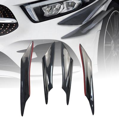 Diffusore per paraurti posteriore da 4 pezzi, anti-crash, in fibra di carbonio, per parafango laterale, universale per auto