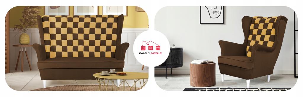 Set Uszak CAROL DUO Sofa Armchairs Poufs Family Furniture Grey - Pink