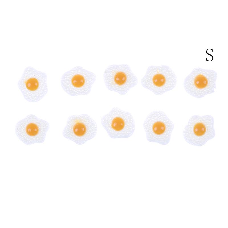 

10Pcs 1:12 Dollhouse Miniature Resin Simulation Food Fried Eggs Poached Egg