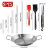 Lihe Stainless Steel Vertical Chicken Roaster Pan, BBQ Roasting Tray With Skewers & Basting Brush, Multiple Kit Options