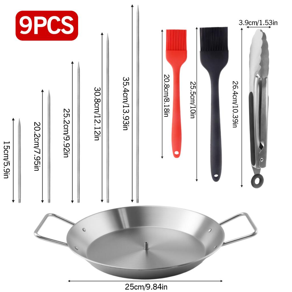 Lihe Stainless Steel Vertical Chicken Roaster Pan, BBQ Roasting Tray With Skewers & Basting Brush, Multiple Kit Options