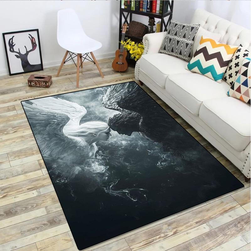 Angel and Demon Rug - Home carpet Office Decorative Carpet For Living Room Bedroom Door Mat Floor Rug Computer Chair Area Rug