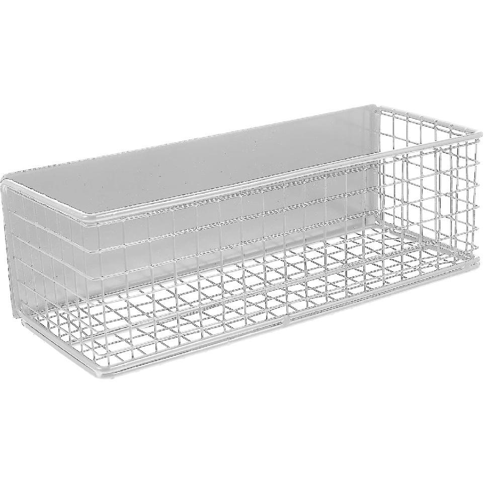 Wire Mesh Magnetic Storage Basket Trash Container Desk Tray Office Organizer for Refrigerator Microwave Oven Magnetic Surface Kitchen Office White