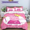 3pcs Peppa Pig Duvet Cover Set, 1 Duvet Cover + 2 Pillowcases (No Insert), High-Definition Print, Home & Dorm Set yy251208030