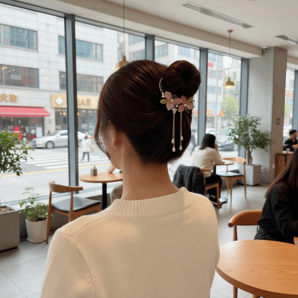 Imitation Pearl Flowers Tassels Hair Claws Ancient-style Hair Accessories  Party