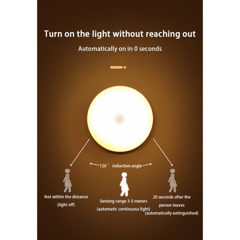 Neu! Led Nachtlicht Tragbare Wiederaufladbare Motion Sensor Lampe Haushalt Intelligente Magnetische Körper Induktion