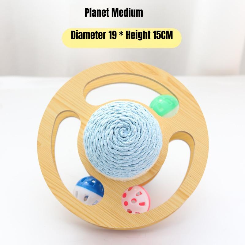 Planet Sisal Bell Tumbler Cat Dig Music Wear-resistant Cat Scratching Board Cat Toy Self-hi Boredom Relief Artifact