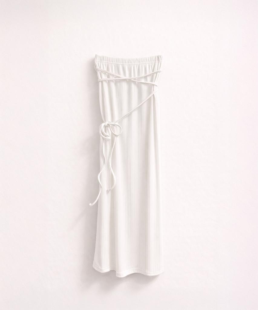 320 Showroom Belt Detail Long Skirt Ivory