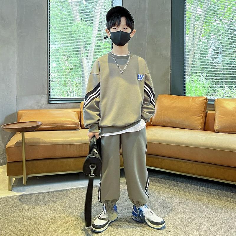 Boys  Autumn Sports Suits, Big Boys, Boys  Sweaters, Sweatpants, Spring and Autumn Casual Trendy Children s Clothing 120