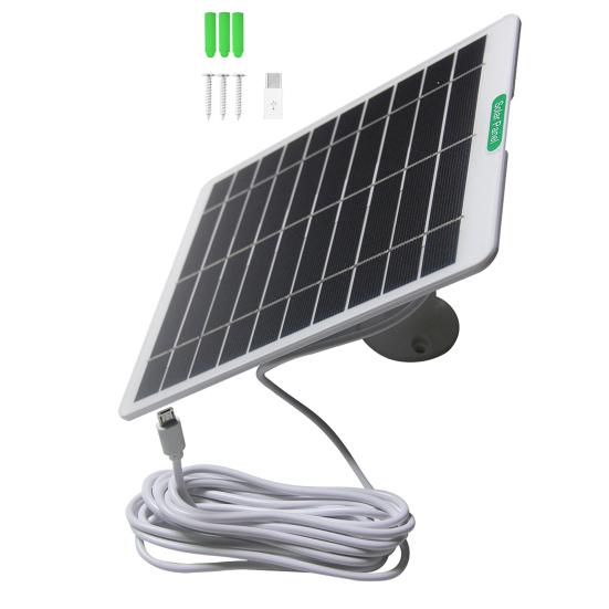 Solar Panels 5W Single Crystal Silicon Micro USB/Type-C Outputs Solar Panel IP65 Waterproof Lightweight