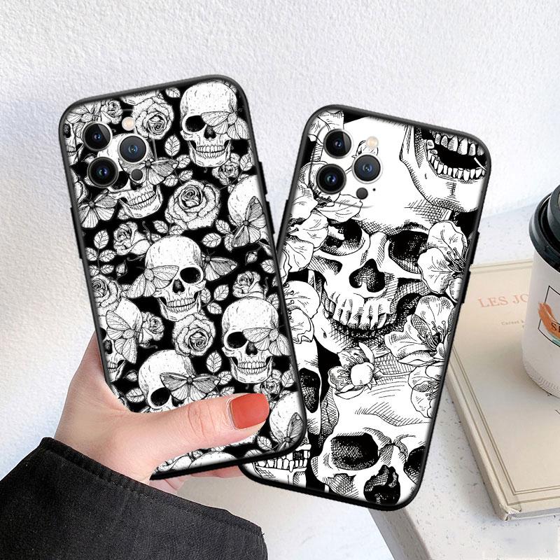 LO87 Skeleton Skull Phone Case for Samsung Galaxy A11 A12 A13 A15 A52S A53 A55 A56 A70 A71 A72 A73 F06 F16 F56 S10 Plus S10e