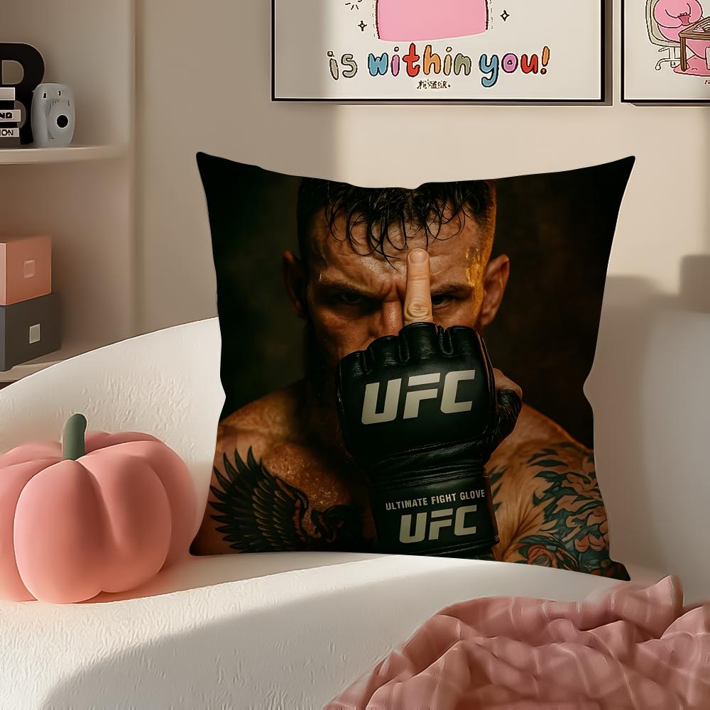 UFC Fighter Star KKhamzat Chimaev Cushion Cover Pillowcase Short Plush Invisible Zipper Room Sofa Cushion Cover