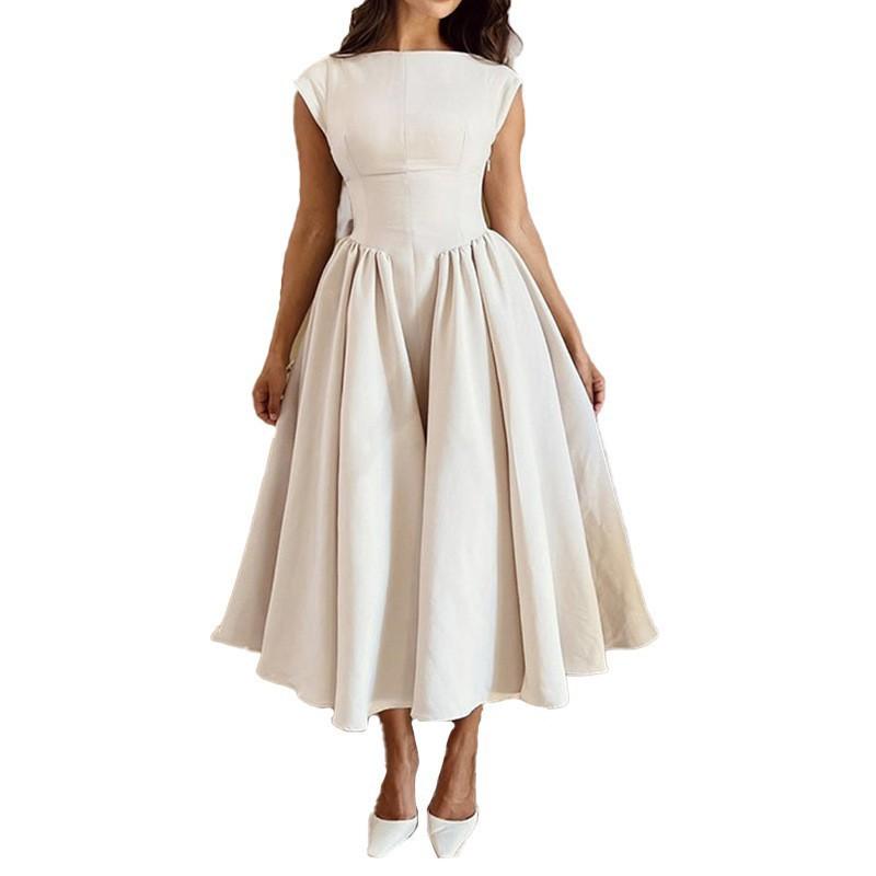 2026 Damenmode Französisch Reine Begierde Elegant Einfarbig Rückenfrei Schlankes Kleid