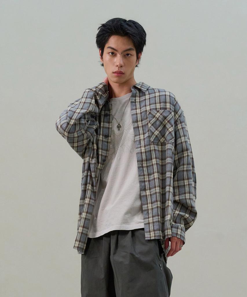 DESIRED Brushed Overfit Check Shirt-Ffsk5411D0D