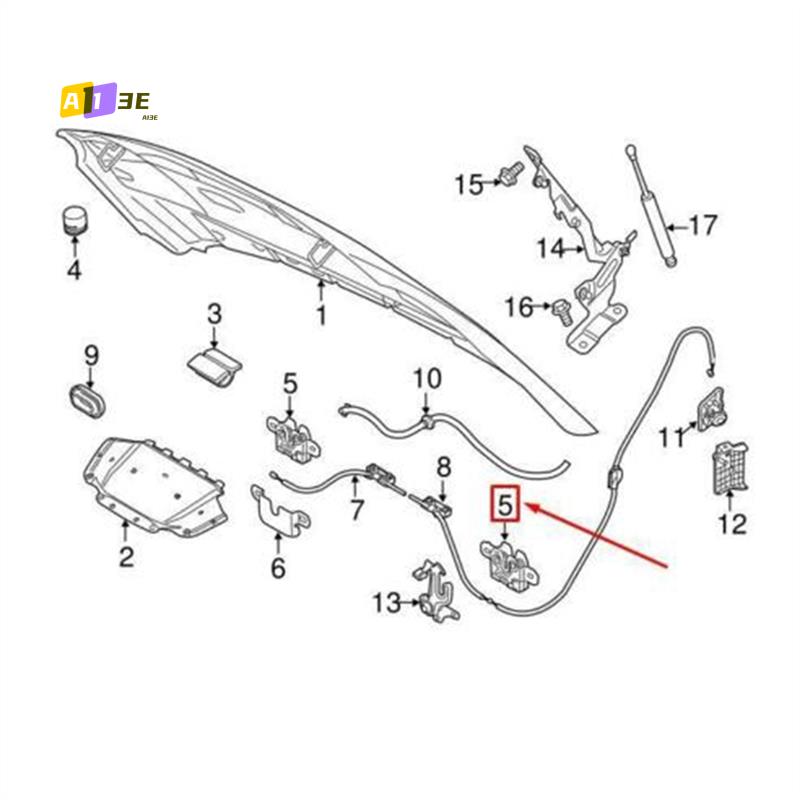 A03E-Car Engine Hood Lock Cabin Lock Door Lock Assembly For 2014 Volvo XC60 3 P 31425844