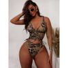 New Sexy Leopard V Neck Bikini Female Swimsuit Women Swimwear Two-pieces Bikini Set Bather Bathing Suit Swim