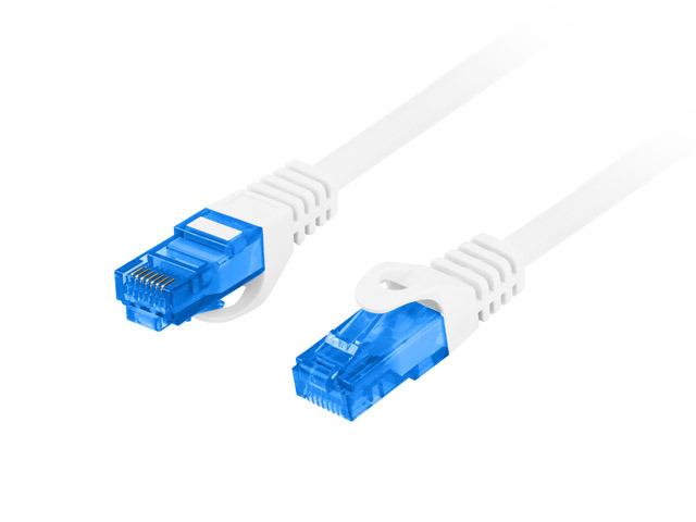Patchcord Lanberg S/FTP kat.6A 1m LSZH CCA Fluke Passed Biały