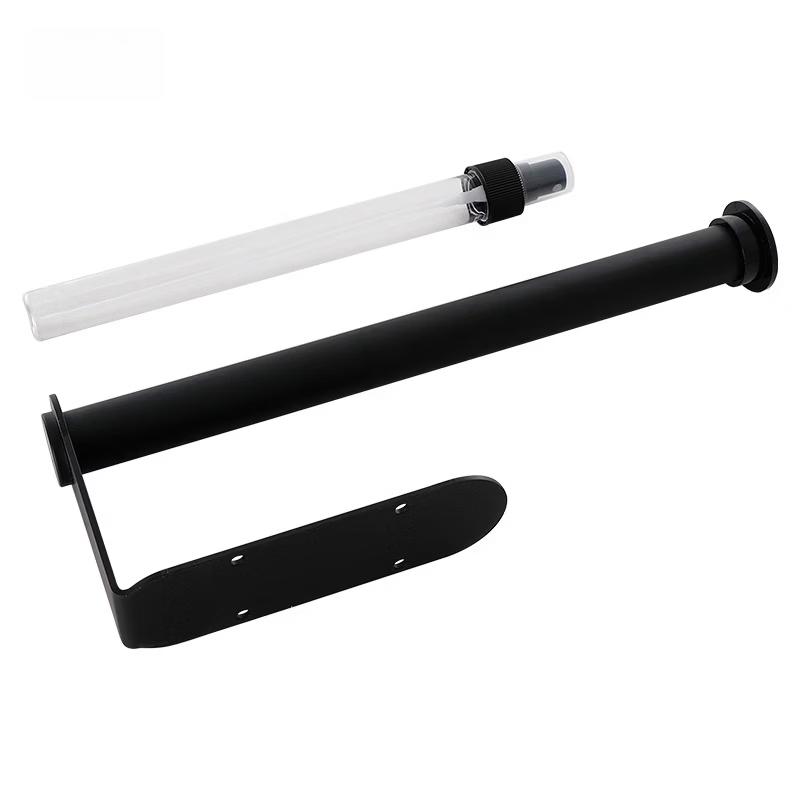 Black Wall-Mounted Stainless Steel Toilet Paper Holder