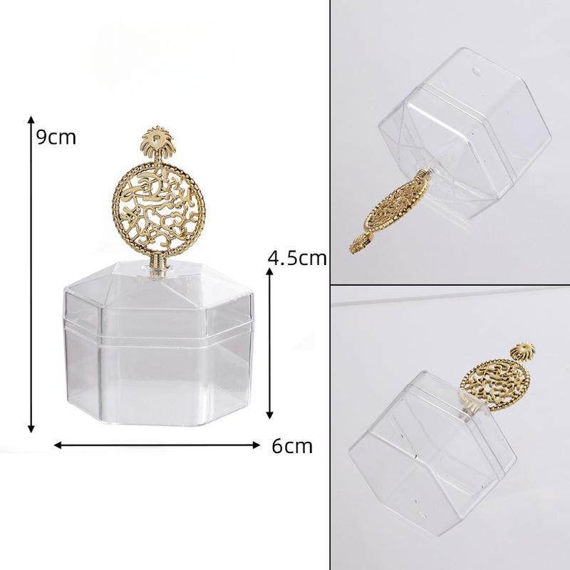 Wedding Candy Box Electroplated Gold Candy Box Transparent Hexagonal Packaging Box Plastic Box