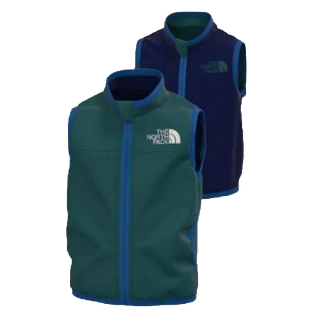 The North Face Baby Reversible Cozy Atlantic Deep Size 80 Vest, Unisex, Water-Repellent, Windproof, Warm, Green,