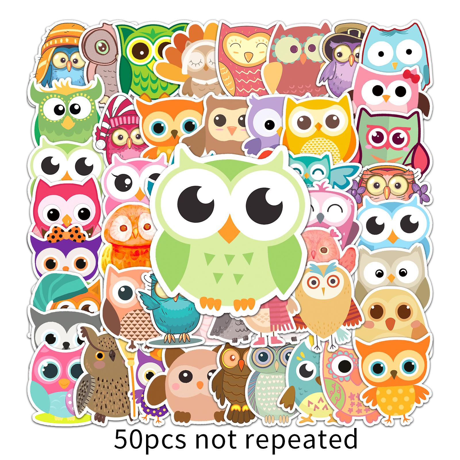 50-Piece Owl Suitcase & Laptop Graffiti Stickers for Personalization and Decoration