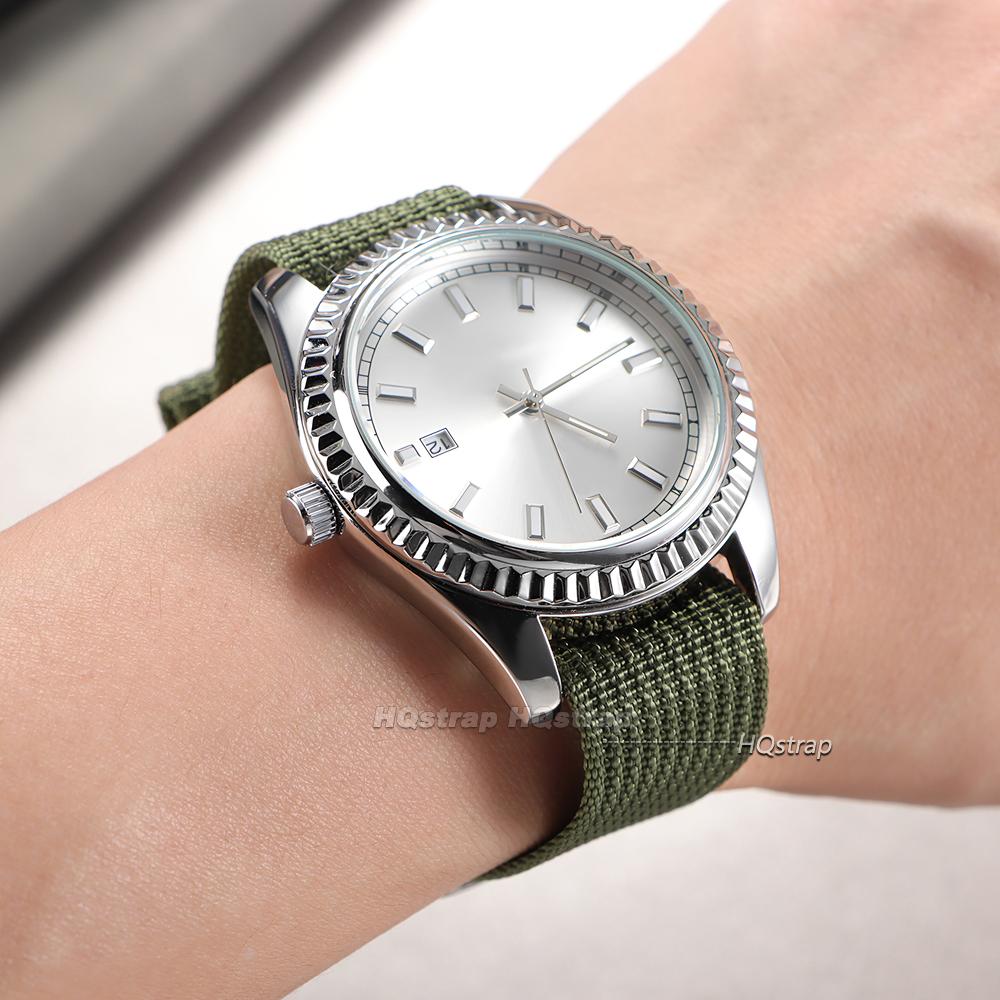 Ribbed Nylon 18mm 20mm 22mm Watch Band Men Women Straps Woven Canvas Bracelets Sport Wristbands Breathable Replacement Belt