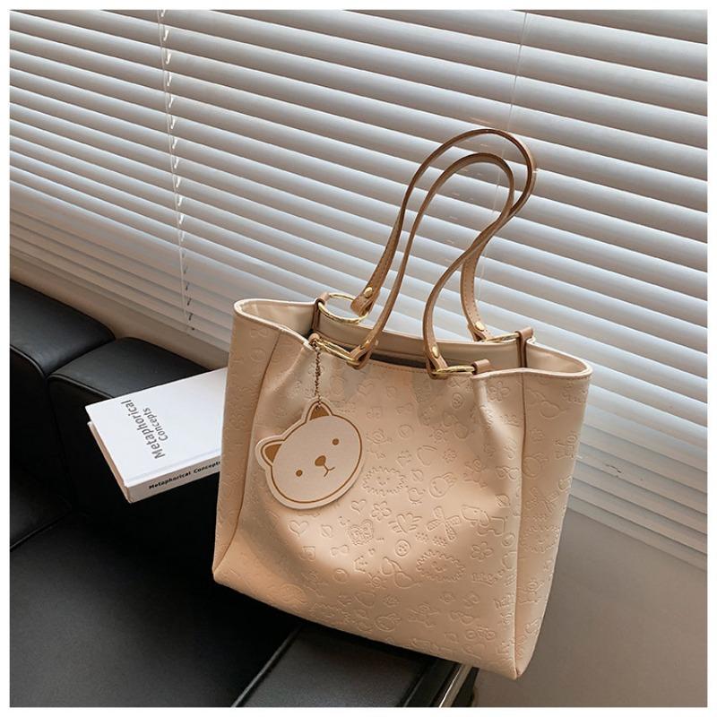 Bag large capacity women's new versatile solid color shoulder trendy fashion simple tote bag high-end women's bag