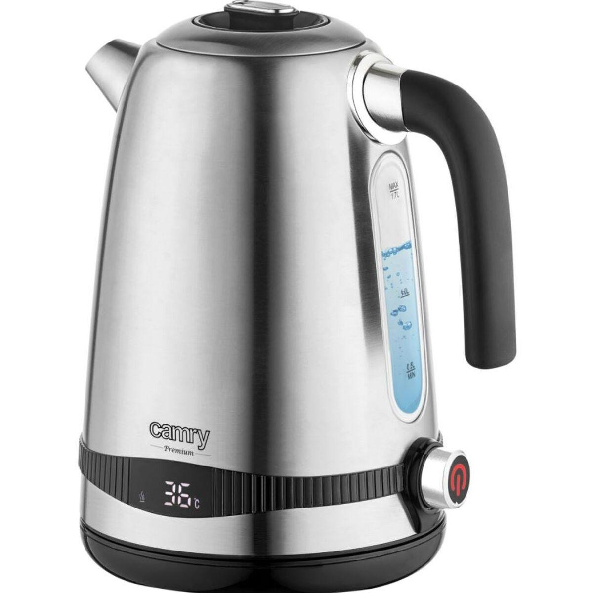 Adler Versilbert Camry Cr 1291 - Wasserkocher (Edelstahl, 1,7 L, Maximale Leistung 2200 W, Lcd-Temperaturanzeige, Anti-Kalk-Filter, Ergonomischer Griff, 360 Grad, Abnehmbarer Deckel, Abnehmbare Abdeckung) - Bild 4
