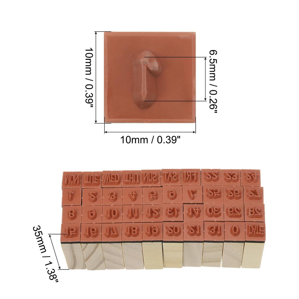 PATIKIL Week Number Rubber Wooden Number Stamp with Ink Vintage Box Perfect for DIY Craft Card Making Stamp, Pad, Gift,