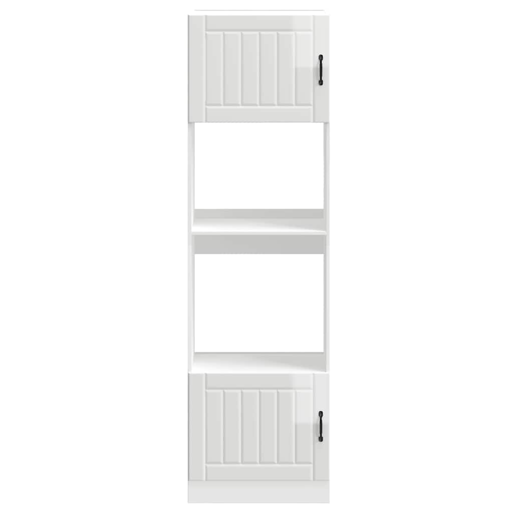 Built in Oven Cabinets 2 pcs Lucca High Gloss White Wood Based Material