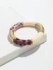 New Acrylic Bamboo Curved Tube Couple Bracelets for Women Men Leopard Resin Chunky Elbow Beads Elastic Bangle Stack Jewelry Gift