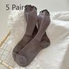5 Pairs of Women's Summer Thin Hollow Sweet Lace Boneless Tube Socks