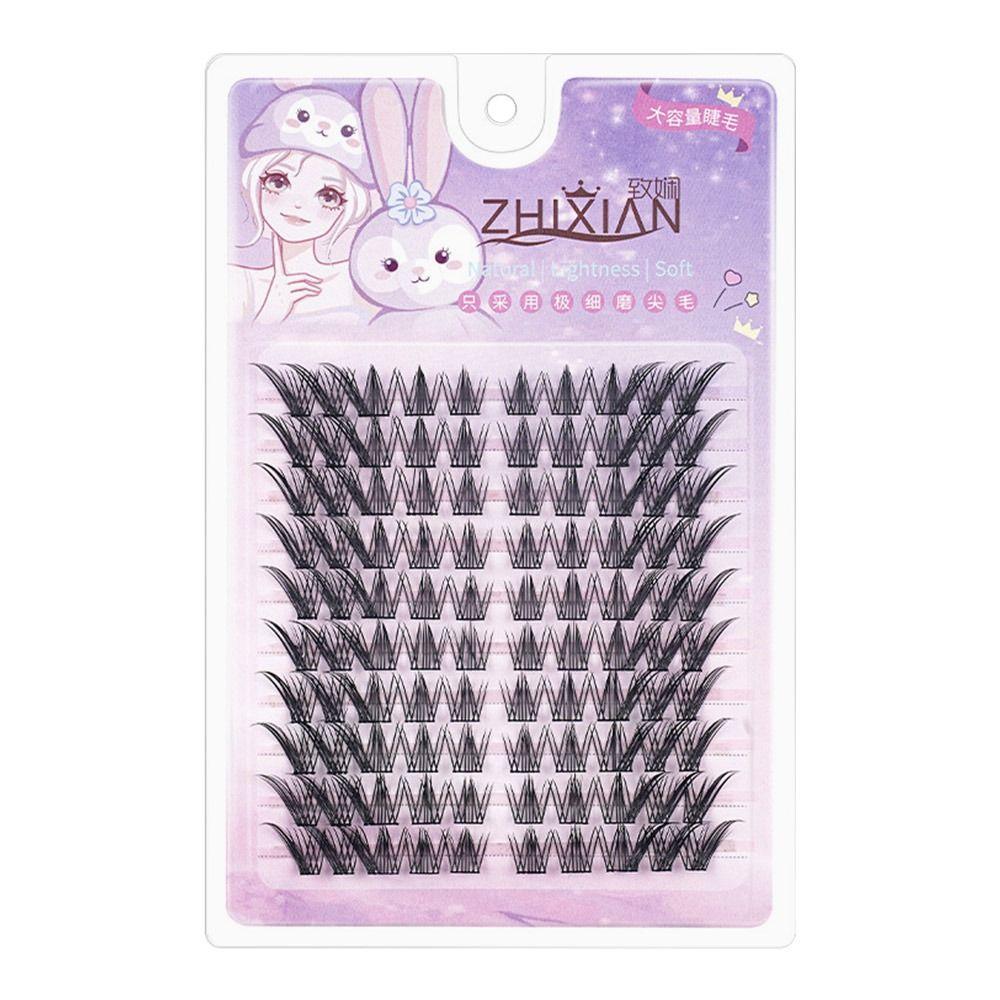 With Jelly Glue Strips Sunflower False Eyelashes Glue Free Segmented False Eyelashes Men