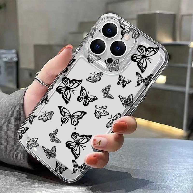 Butterfly Pattern Case For iPhone 17 Pro Max Coque iPhone 16 15 14 13 12 Pro Max 11 Clear TPU Silicone Soft Cover