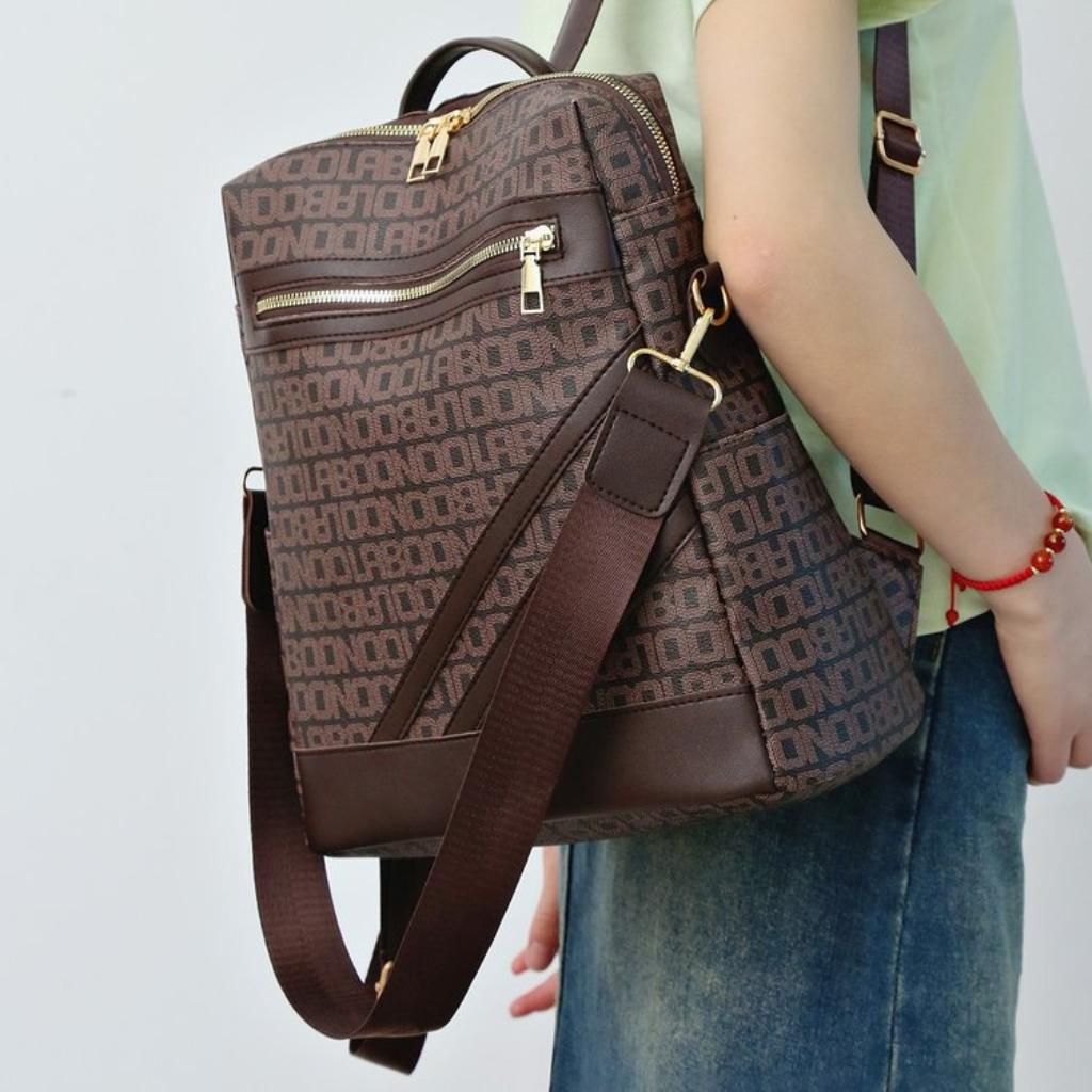 Backpack for Women PU Large Capacity Multi Pocket Adjustable Strap for Commuting and Travel