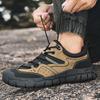 Mode Neue Leder Herren Wanderschuhe Kletterschuhe Schnürschuhe Herren Verschleißfest Bequem Outdoor Fahr-Flats Mode Stilvolle Freizeitschuhe