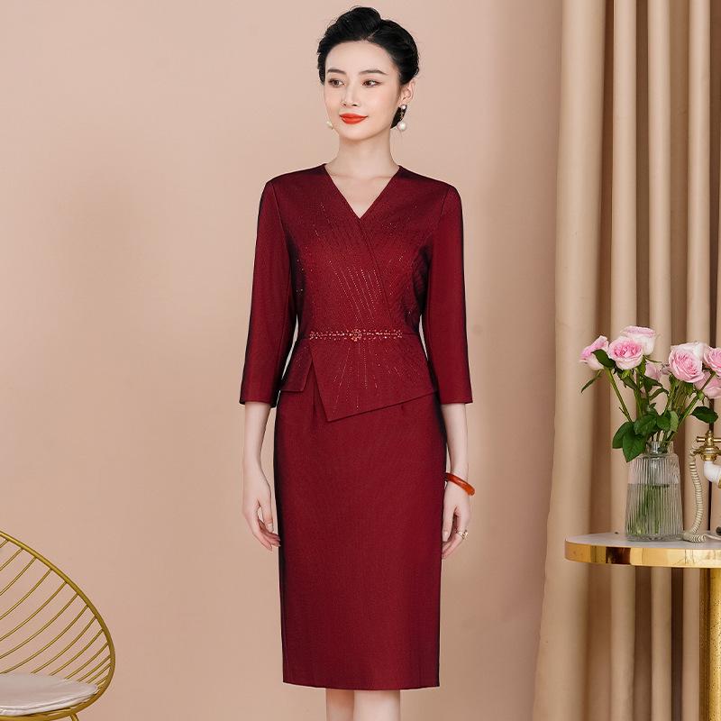 

Elegant 2025 Handmade Beaded Toasting Ceremony Dress with Slimming Belly Cover 6XL