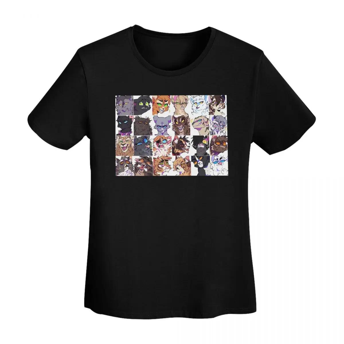 

Warrior Cute Cats Lovers TShirt Women Short Sleeve T Shirts Round Neck Clothing Cotton Summer Tees Streetwear 4XL