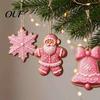 Decorative Wood Shapes for Christmas 12/24/36Pcs Pink Gingerbread Wooden Ornaments, Xmas Tree Hanging Decorations, Lightweight Decorations Festive