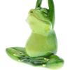 Queemie® Set of 2 Creative Yoga Frogs Statues, 2 Different Yoga Poses Froggy Sculptures, Mascot Frogs Meditation Resin Collectible Figurines for