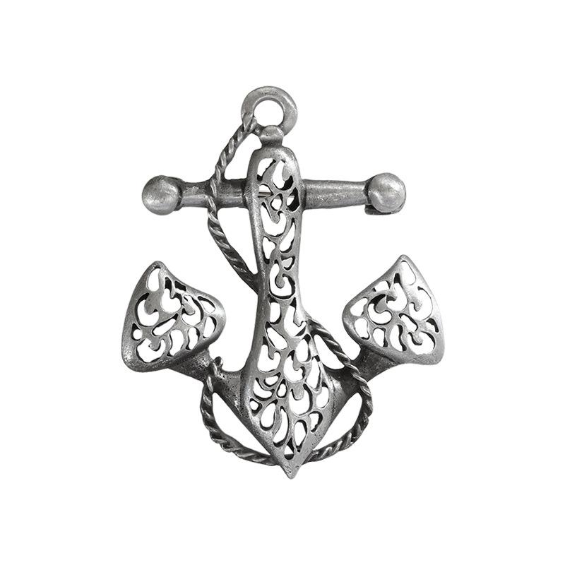 

Retro Anchor High-end Accessories Navy Style Anti-exposure Brooch 5*6CM