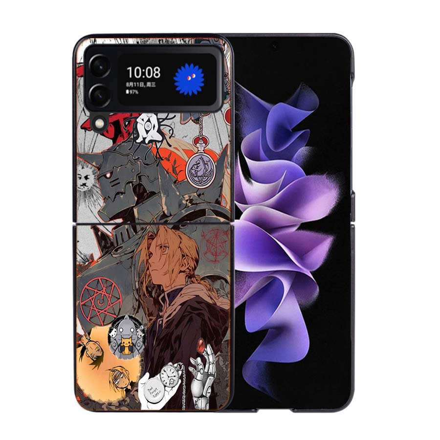 Anime F-Fullmetal A-Alchemist_ Brotherhood Phone Case For Samsung Z Flip 7 6 5G Galaxy Z Flip4 Z Flip5 Z Flip3 Coque Black Hard