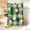 Floral natural style botanical Throw Lightweight g Flannel Blanket Soft Skinfriendly for Summer Cooling