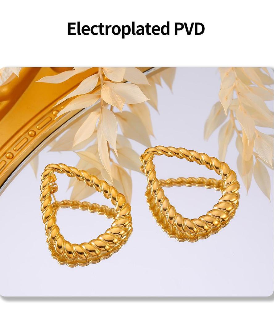 European & American Geometric Triangle Titanium Steel Earrings - Niche Design, Fashionable & Simple