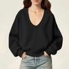 Women's Fashionable Loose Long Sleeved Sports Top Casual Pullover Hoodie