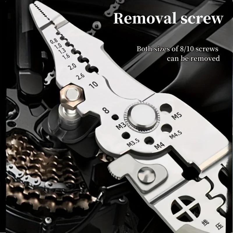 Industrial Grade Stainless Steel Multi-Tool: Professional Electrician's Wire Cutter & Stripper, Pliers for Wiring, Cutting