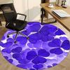 1pc Purple Clover Pattern Chair Carpet for Office, Round Non-Slip Durable Large Size Office Carpet, Suitable for Office, Beautiful Decoration