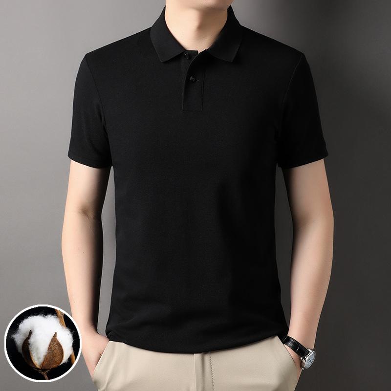 

Мужская футболка с короткими рукавами, средне-зеленая, повседневная, хлопковая, однотонная, с лацканами 4XL