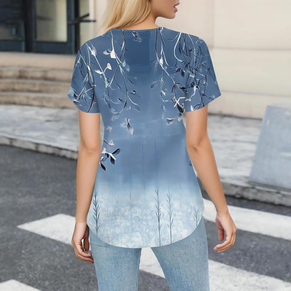 Women's V-neck Fashion Casual Printed Tops And Protective Workwear