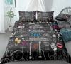 Rock Music King Queen Duvet Cover Electric Guitar Punk Style Bedding Set Youth Fashion Hip Hop 3D Polyester Comforter Cover